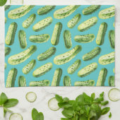 水彩漬けターコイズ キッチンタオル (折り畳み)