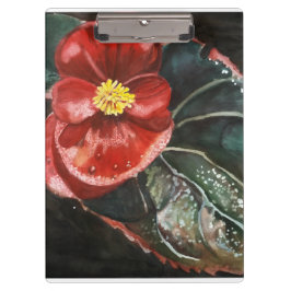 水彩濃いベゴニア クリップボード