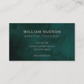 水彩濃い緑の海ミニマルモダンリストプロB 名刺 (裏面)