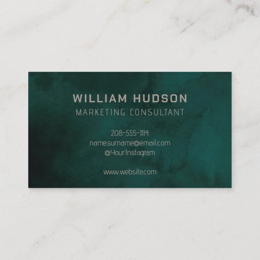 水彩濃い緑の海ミニマルモダンリストプロB 名刺 (裏面)