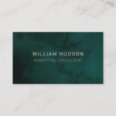 水彩濃い緑の海ミニマルモダンリストプロB 名刺 (正面)