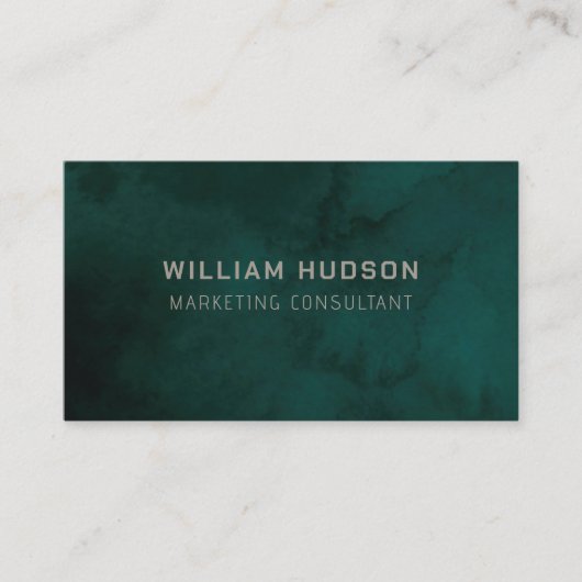 水彩濃い緑の海ミニマルモダンリストプロB 名刺 (正面)