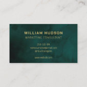 水彩濃い緑の海ミニマルモダンリストプロB 名刺 (裏面)