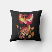 水彩火鳥またはフェニックスファンタジー生物 クッション (裏面)