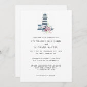 水彩灯エレガント台ミニマリ航海のスト 招待状 (正面/裏面)