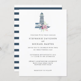 水彩灯エレガント台ミニマリ航海のスト 招待状