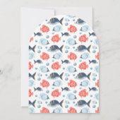 水彩灯台ネイビー航海のベビーシャワー 招待状 (裏面)