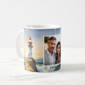 水彩灯台結婚の写真マグカップ コーヒーマグカップ (正面左)