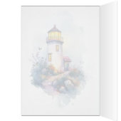 水彩灯台1 - 5" x 7"アートカード (内側 (左))