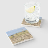 水彩灯台 ストーンコースター (横)