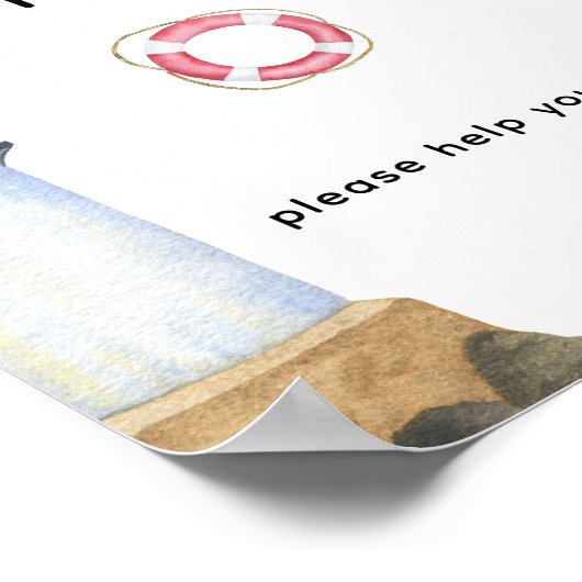 水彩灯台 – ドリンク ポスター (角)