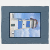 水彩灯台 フリースブランケット (正面(横))