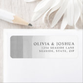 水彩灰色グラデーションの結婚差出人住所 ラベル (インサイチュ)