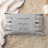 水彩灰色ストライプと黒を加える ランバークッション (ブランケット)