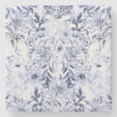 水彩灰色フローラ手絵を描 ストーンコースター (正面)