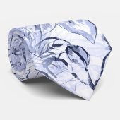 水彩灰色フローラ手絵を描 ネクタイ (ロール)