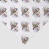 水彩灰色素晴らしフクロウ鳥自然アート 薄葉紙 (詳細)