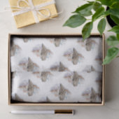 水彩灰色素晴らしフクロウ鳥自然アート 薄葉紙 (ギフト)