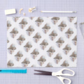 水彩灰色素晴らしフクロウ鳥自然アート 薄葉紙 (クラフト)