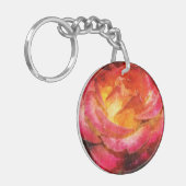 水彩炎の赤バラ キーホルダー (正面左)