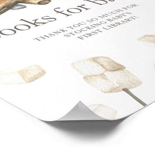 水彩焚き火の赤ちゃんシャワー – ベビー用ブック ポスター (角)