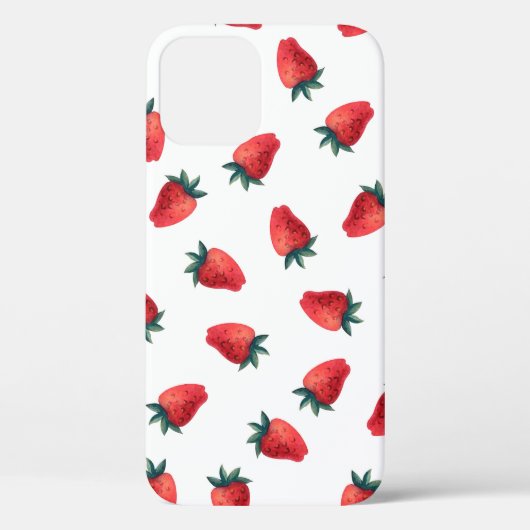 水彩無地イチゴ文様 Case-Mate iPhoneケース (裏面)