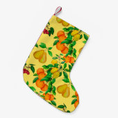 水彩無継ぎ模様（柑橘類、ナシ類、チェ類） スモールクリスマスストッキング (正面 (吊り時))
