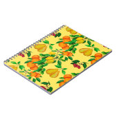 水彩無継ぎ模様（柑橘類、ナシ類、チェ類） ノートブック (左側)