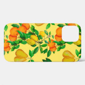 水彩無継ぎ模様（柑橘類、ナシ類、チェ類） Case-Mate iPhoneケース (裏面 (横))