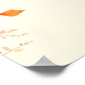 水彩焦げオレンジ色紅葉 ポスター (角)