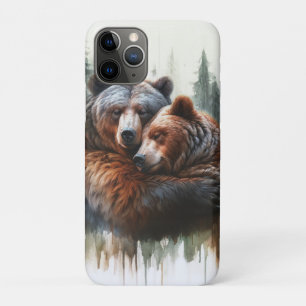 水彩熊のワイルダネスな風景 iPhone 11 PROケース