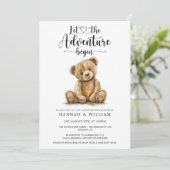 水彩熊の冒険が始まる赤ちゃんシャワー 招待状 (スタンド正面)