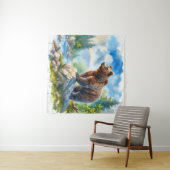 水彩熊の自然 タペストリー (インサイチュ(横))