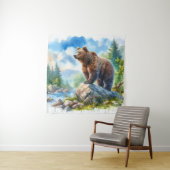 水彩熊の自然 タペストリー (インサイチュ)