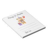 水彩熊の誕生日の時間カプセルメッセージ ノートパッド (アングル)