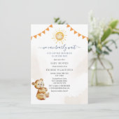 水彩熊サンシャインボーイズ赤ちゃんシャワー 招待状 (スタンド正面)