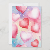 水彩熊ハートパターン誕生日パーティー 招待状 (裏面)