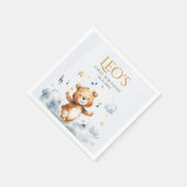 水彩熊ファースト誕生日紙ナプキン スタンダードカクテルナプキン (角)