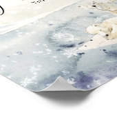 水彩熊ベビーシャワー贈答用サイン ポスター (角)