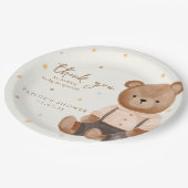 水彩熊素朴赤ちゃんシャワー ペーパープレート (アングル)
