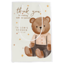 水彩熊素朴赤ちゃんシャワー