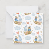 水彩熊航海の帆船ギフトエンクロージャー ノートカード (裏面)