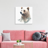 水彩熊 キャンバスプリント (インサイチュ (リビング))