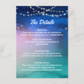 水彩熱エレガント帯ビーチ結婚式 エンクロージャーカード (正面)