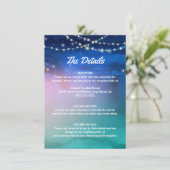 水彩熱エレガント帯ビーチ結婚式 エンクロージャーカード (スタンド正面)