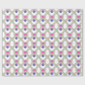 水彩熱ピンクボウオーナメントクリスマス ラッピングペーパー (フラット)