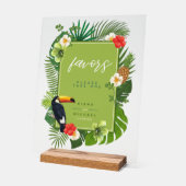 水彩熱帯とトゥーカンはグリーンID577を支持 アクリルサイン (傾斜)