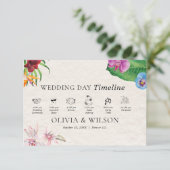 水彩熱帯のタイムラ結婚イン エンクロージャーカード (スタンド正面)