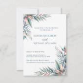 水彩熱帯の夢のウェディング 招待状 (正面)