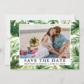 水彩熱帯の緑の写真保存日 セーブザデート (正面)